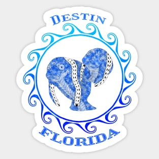 Destin Florida Vacation Tribal Manatees Sticker
